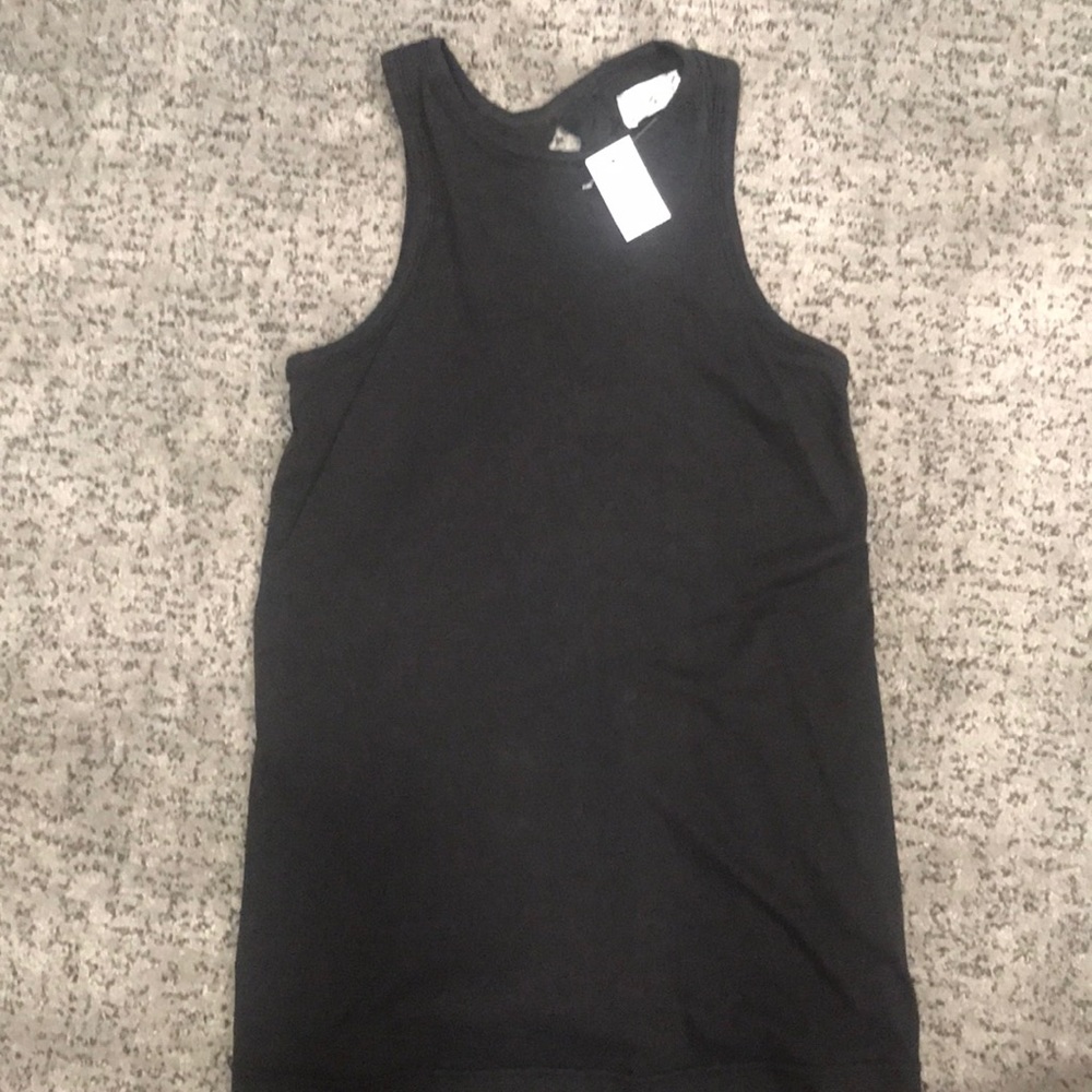 Lou and grey black tank with back bow detail